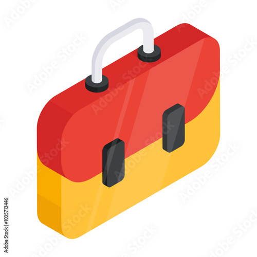 An icon design of business bag, briefcase vector

