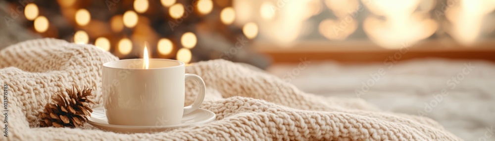 Cozy Winter Night with a Candlelight Glow A Soft Blanket by the Fireplace Creating a Calm and Comforting Scene Cozy Winter Night with a Candlelight Glow A Soft Blanket by the Fireplace Creating a Calm and Comforting Scene