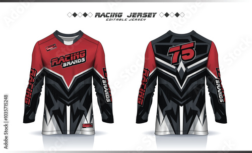 Long sleeve Motocross racing jersey mockup, soccer jersey, football uniforms, unisex cycling, racing jersey design, gaming, navy submariner for sublimation sports design