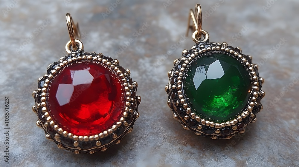 Birthstone earrings with gold details and delicate gem settings Birthstone earrings with gold details and delicate gem settings