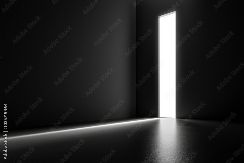 Bright Light Emitting From a Doorway in a Dark Room Bright Light Emitting From a Doorway in a Dark Room