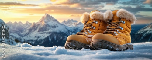 Stay Warm and Stylish This Winter with Fur-Lined Boots and a Cozy Down Jacket, Perfect for Cold Weather, Snow, and Outdoor Adventures photo