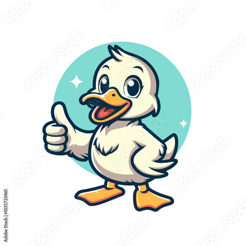 cool duck modern style mascot isolated vector illustration