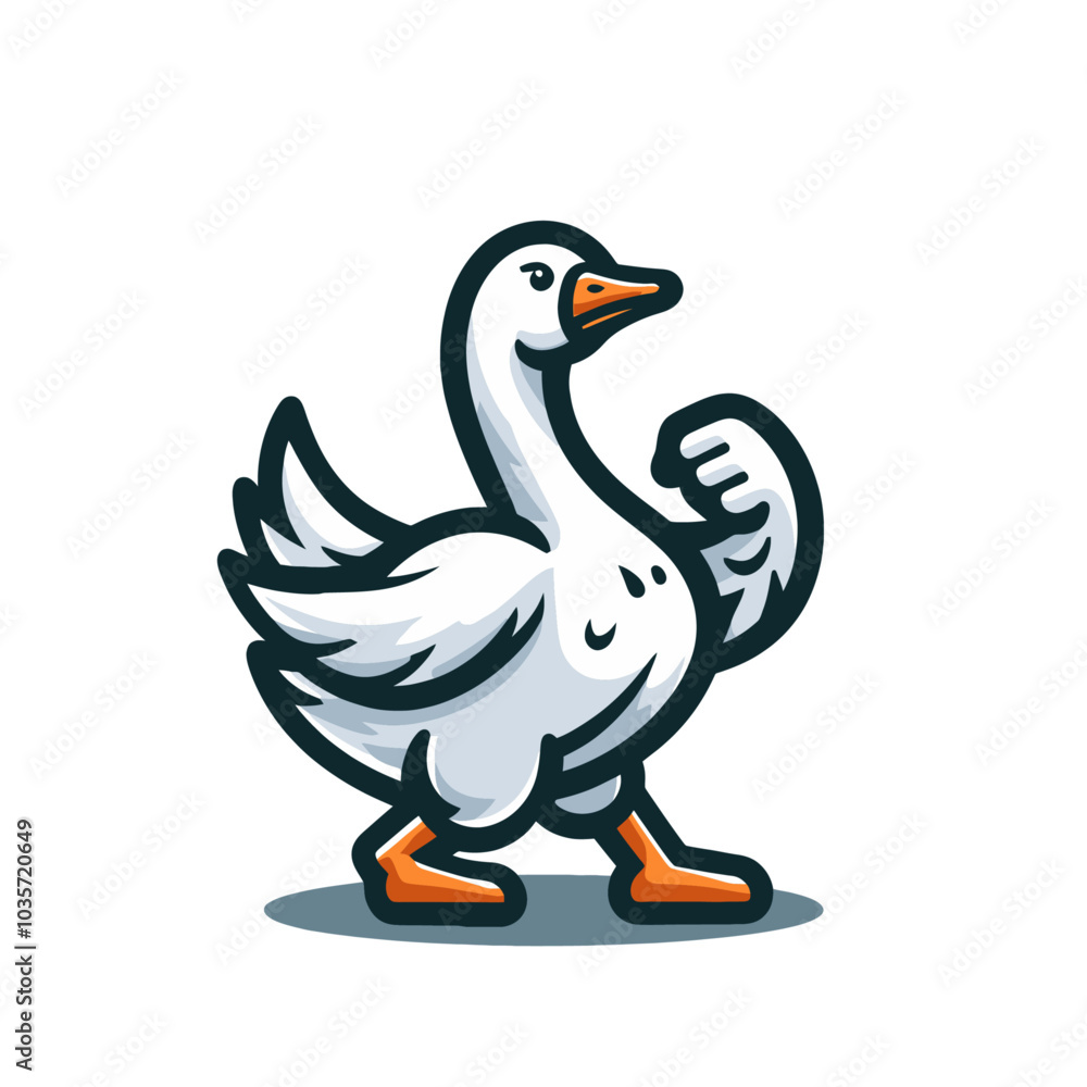 Obraz premium Goose mascot modern isolated vector illustration 
