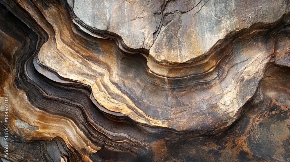 Abstract Rock Formation with Swirling Layers Abstract Rock Formation with Swirling Layers