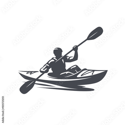 Kayaking canoe modern sports isolated vector illustration