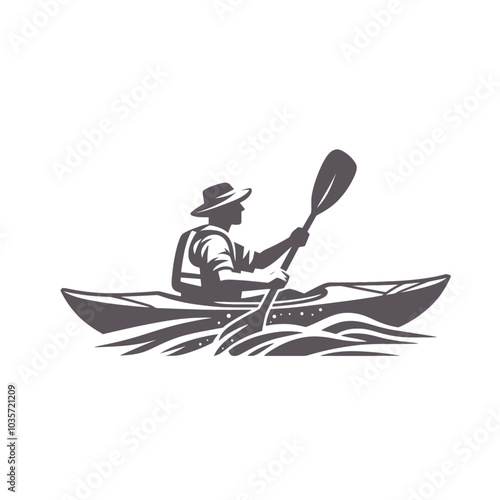 Kayaking canoe modern sports isolated vector illustration