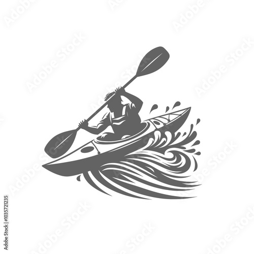Kayaking canoe modern sports isolated vector illustration