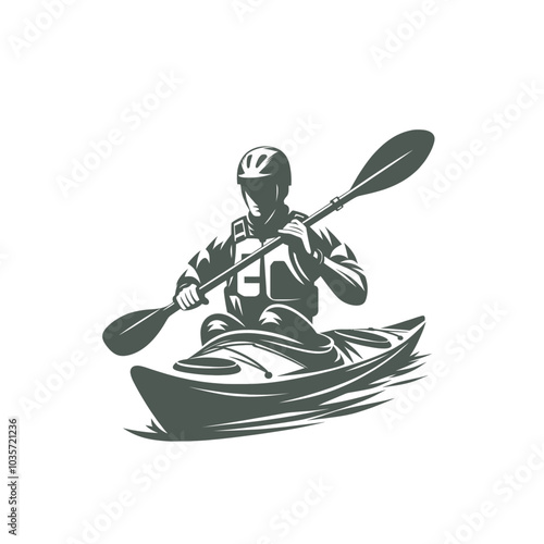 Kayaking canoe modern sports isolated vector illustration