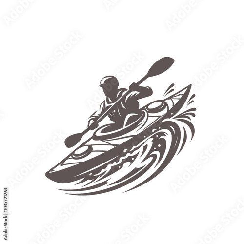 Kayaking canoe modern sports isolated vector illustration