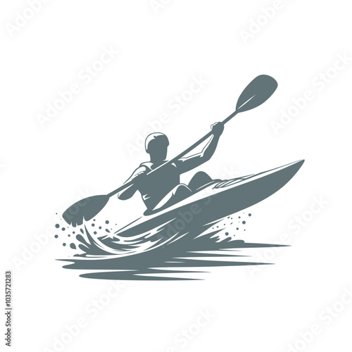 Kayaking canoe modern sports isolated vector illustration
