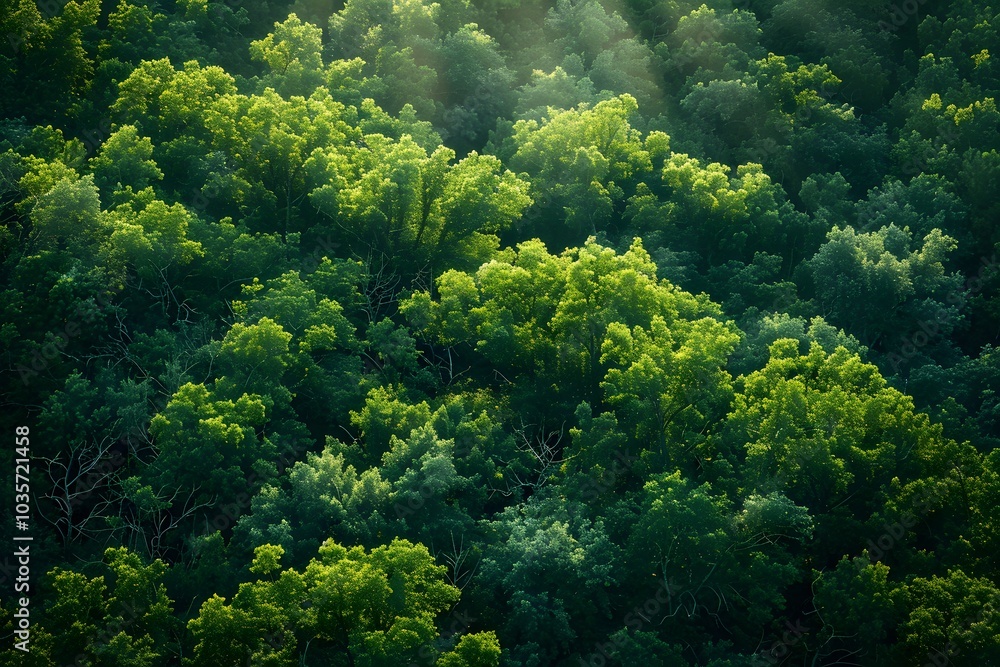 Lush Green Canopy: A Bird's Eye View of Vibrant Forest Foliage Lush Green Canopy: A Bird's Eye View of Vibrant Forest Foliage