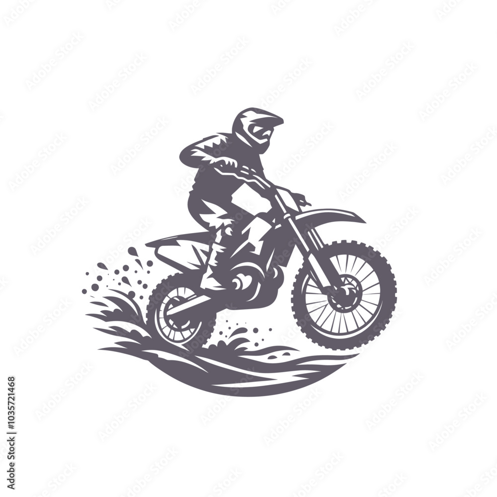 Motocross biker riding a dirt bike. isolated vector illustration Motocross biker riding a dirt bike. isolated vector illustration