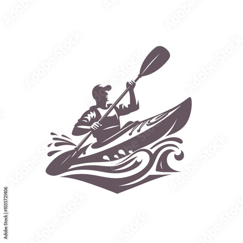 Kayaking canoe modern sports isolated vector illustration