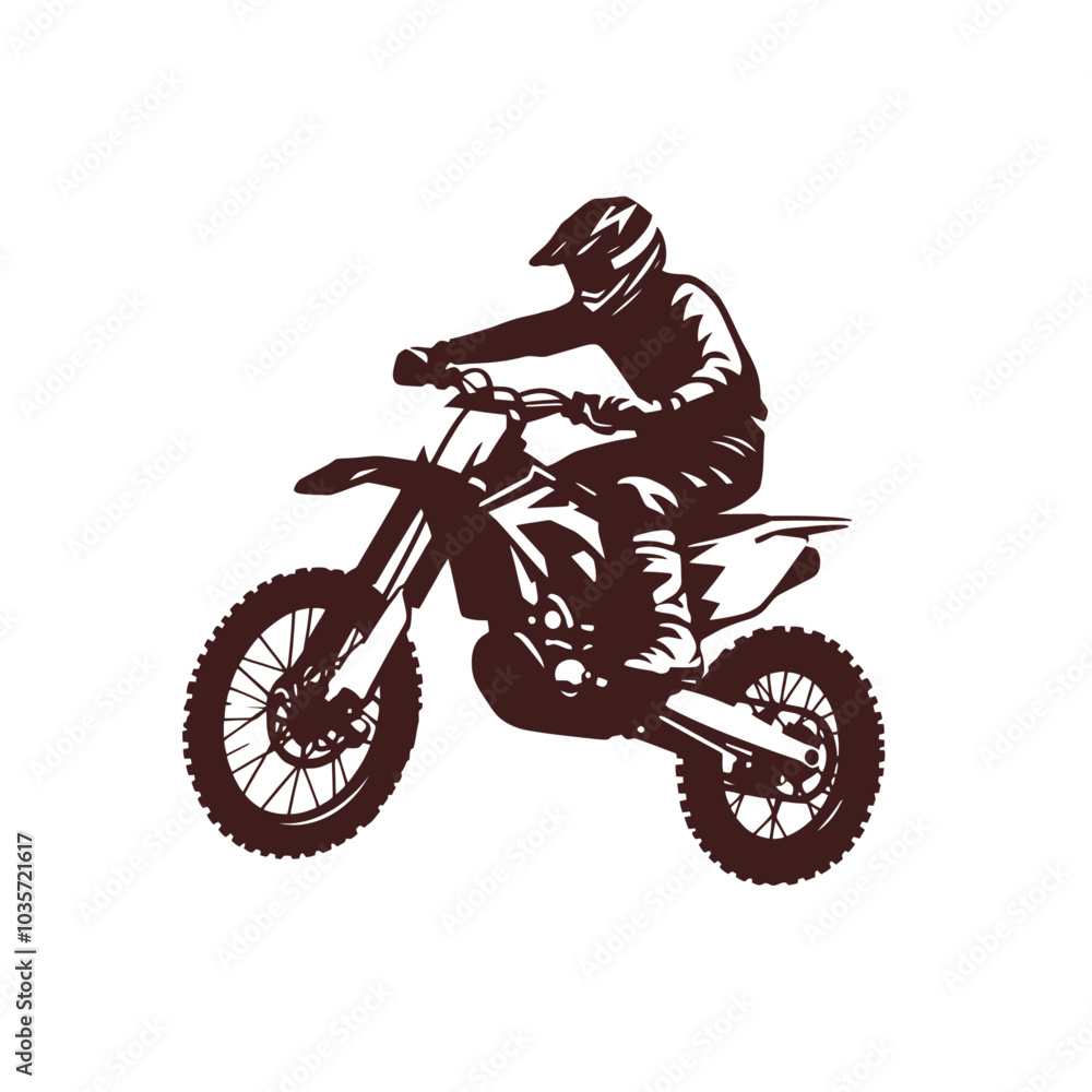 Motocross biker riding a dirt bike. isolated vector illustration Motocross biker riding a dirt bike. isolated vector illustration