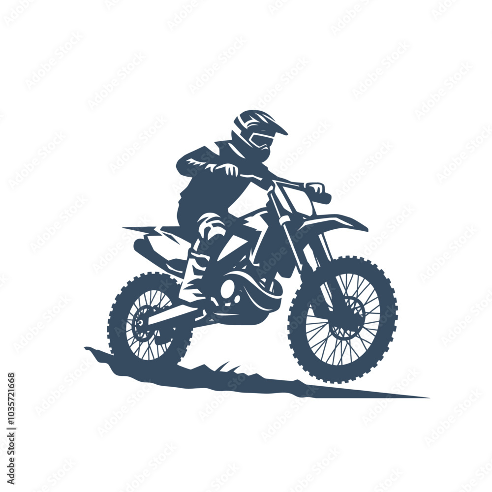 Motocross biker riding a dirt bike. isolated vector illustration Motocross biker riding a dirt bike. isolated vector illustration