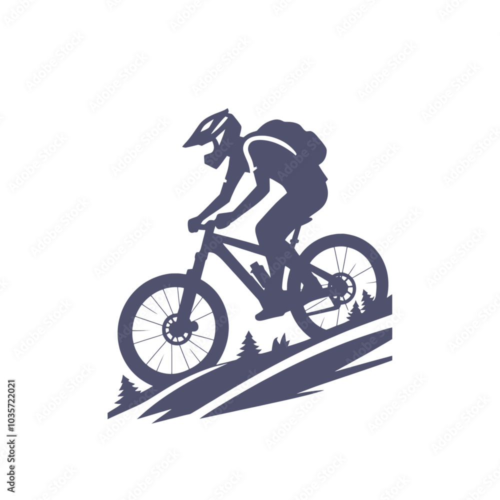 Naklejka premium Mountain bike rider isolated vector illustration