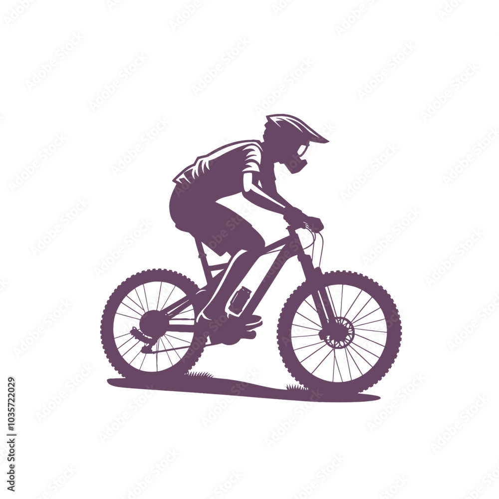 Mountain bike rider isolated vector illustration Mountain bike rider isolated vector illustration