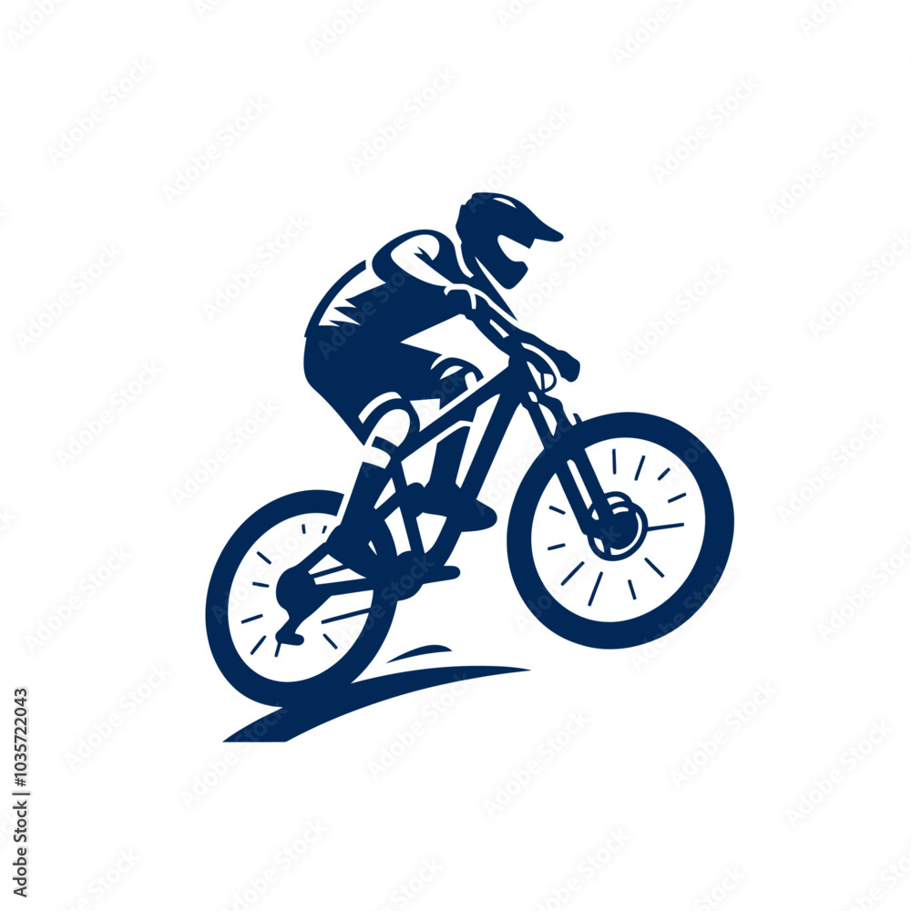 Naklejka premium Mountain bike rider isolated vector illustration