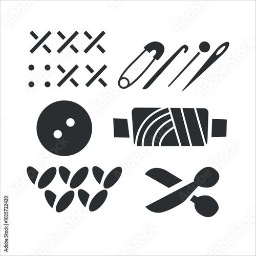 graphic set of sewing tools