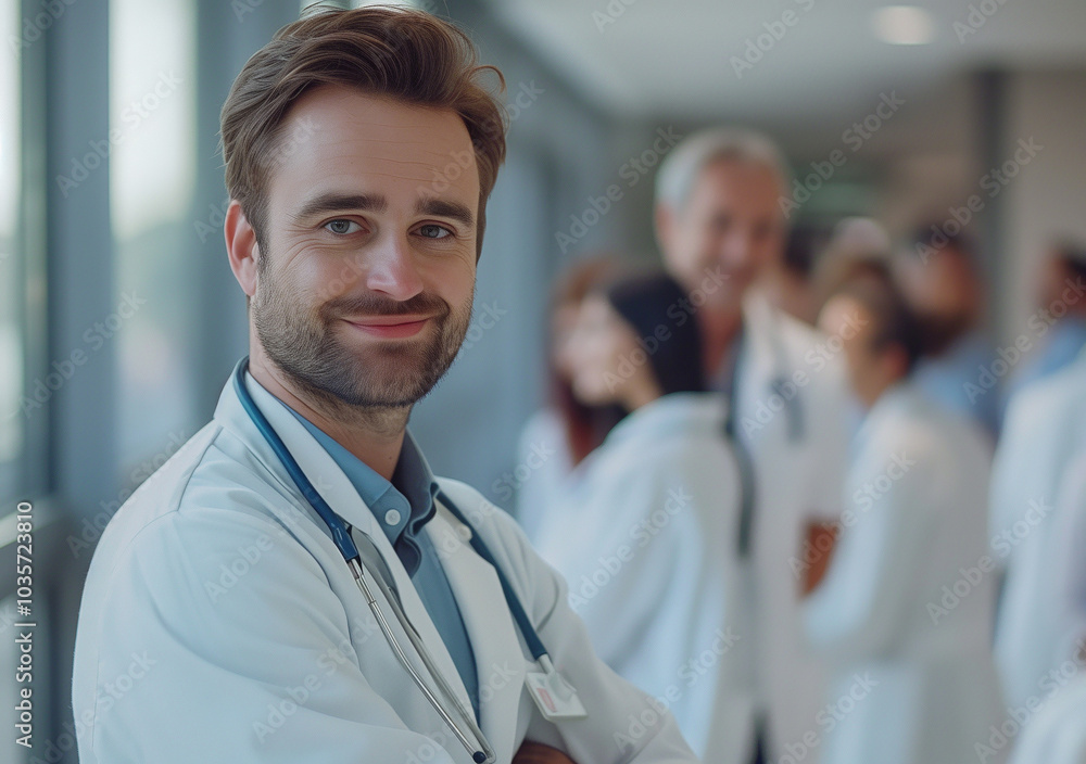 Medical person in hospital. Professional general practitioner in medical uniform. Healthcare, medical staff concept Medical person in hospital. Professional general practitioner in medical uniform. Healthcare, medical staff concept