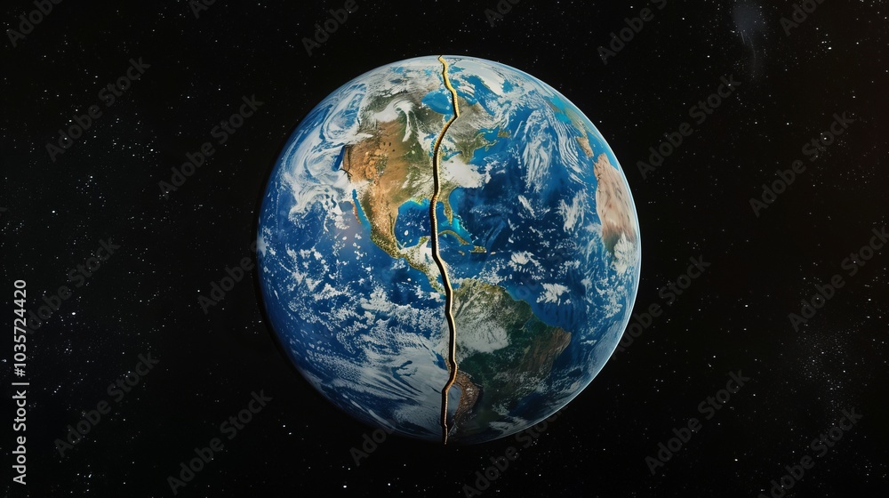 Naklejka premium two halves of the globe.