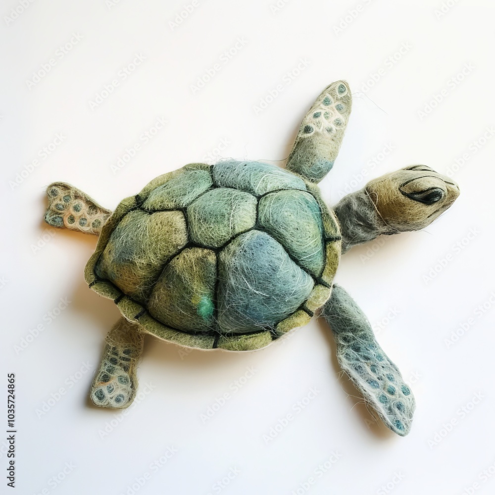 Naklejka premium turtle made of wool.