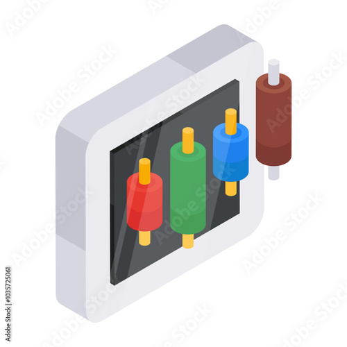 A flat design, icon of candlestick chart

