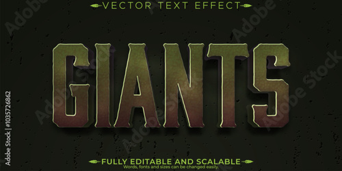 Giant editable text effect, editable monster and creature text style