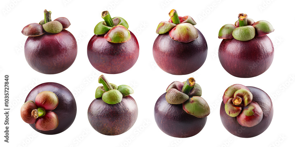 Fresh Mangosteen Fruits, PNG set collection, isolated on transparent background Fresh Mangosteen Fruits, PNG set collection, isolated on transparent background