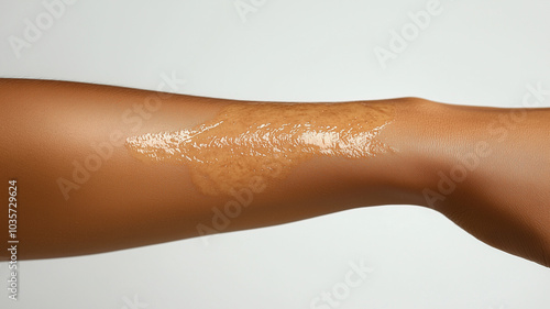 Scar on hand with gel. Medical treatment concept