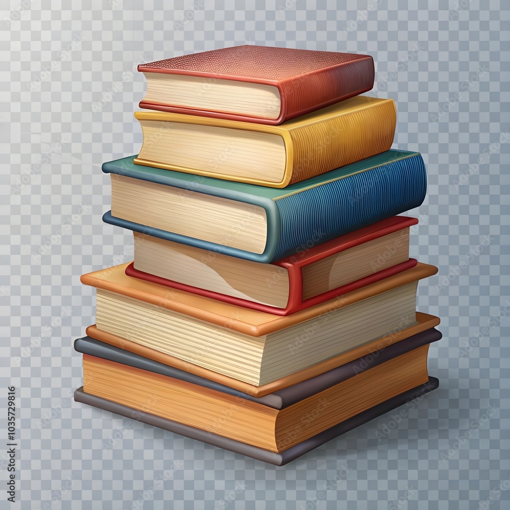 books stacked isolated on transparent background books stacked isolated on transparent background
