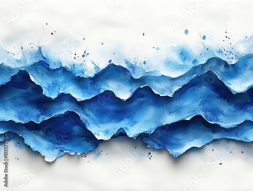 splashes of vibrant blue watercolor stain on textured paper, creating an abstract composition that evokes creativity and artistic expression, perfect for artistic designs