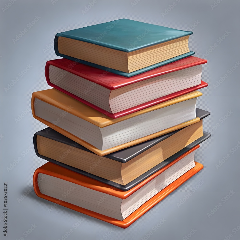 Fototapeta premium books stacked isolated on transparent background