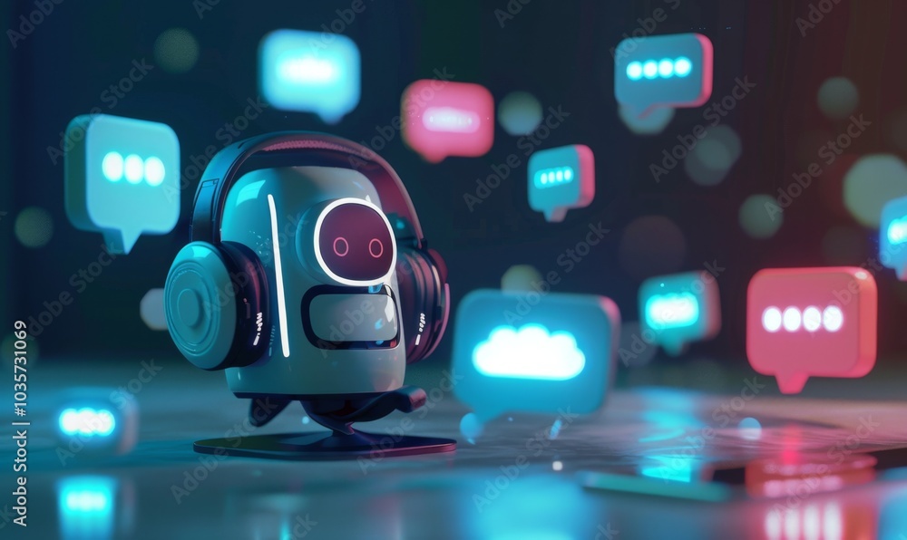 Chatbot 3D illustration concept. Chat GPT app that uses natural language processing to engage in conversation with users. It can assist with tasks, provide information, and help to automate processes. Chatbot 3D illustration concept. Chat GPT app that uses natural language processing to engage in conversation with users. It can assist with tasks, provide information, and help to automate processes.