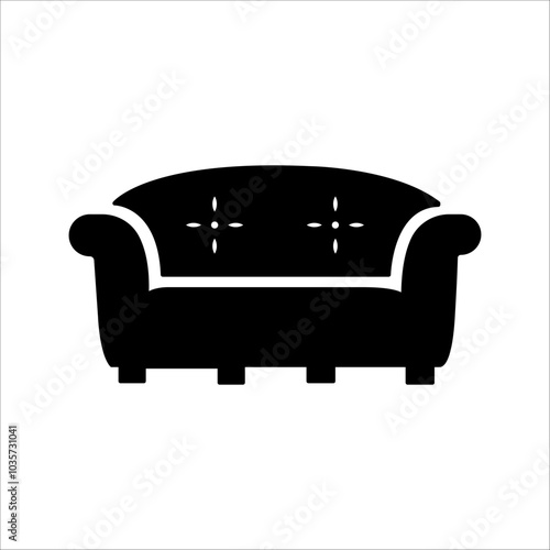 Sofa icon vector. Furniture illustration sign. Armchair symbol or logo.