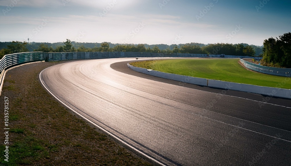 Fototapeta premium 트랙에서 마지막 랩을 돌고있는 자동차