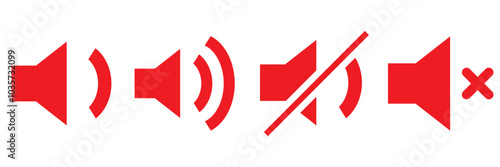 Audio speaker volume on line art icon for apps and websites