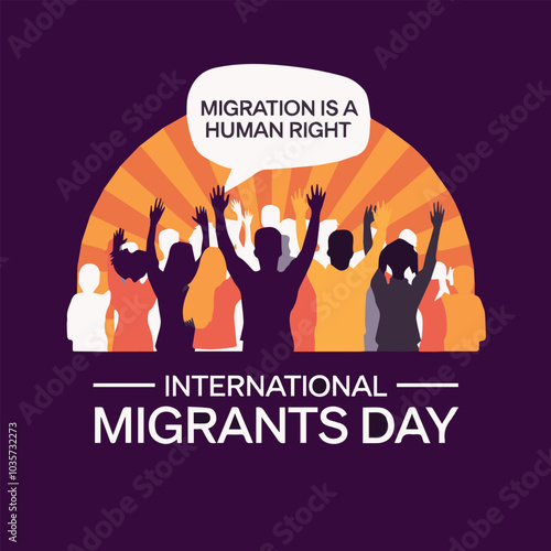 International Migrants Day on December 18, migration concept illustration, vector