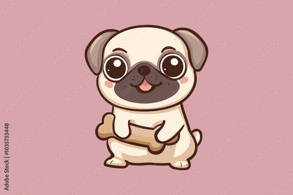 Child-Friendly Cartoon Vector Bulldog with Floppy Cute Puppy vector Illustration Child-Friendly Cartoon Vector Bulldog with Floppy Cute Puppy vector Illustration