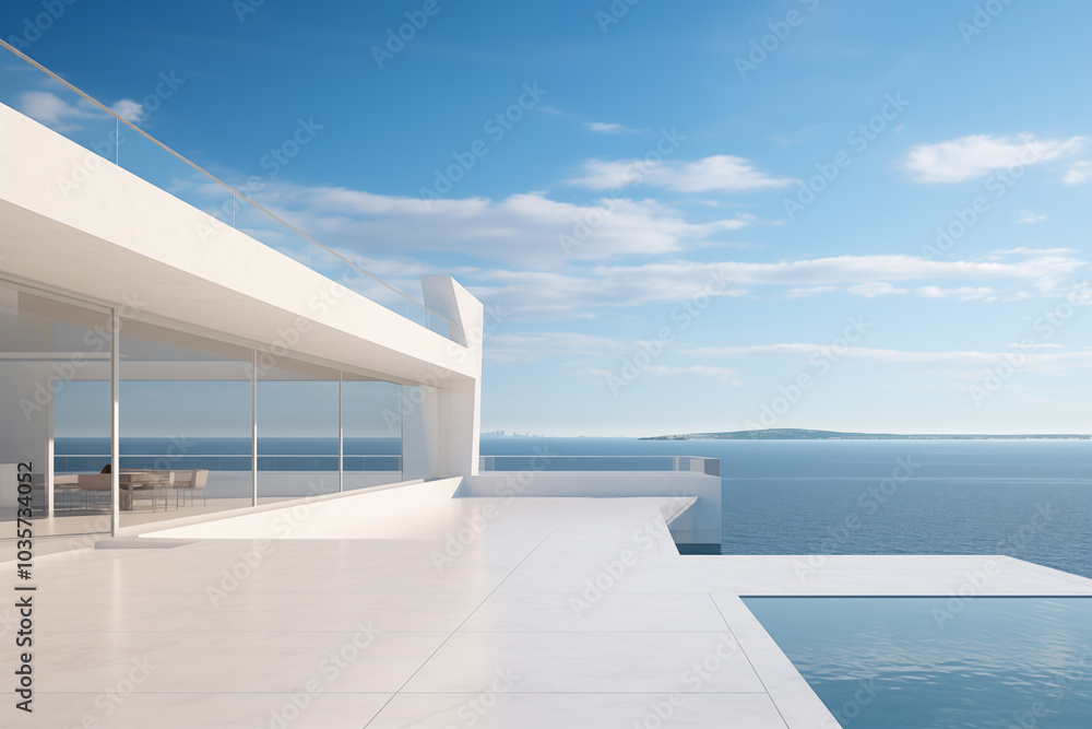 Simple style modern building scenery and ground Simple style modern building scenery and ground