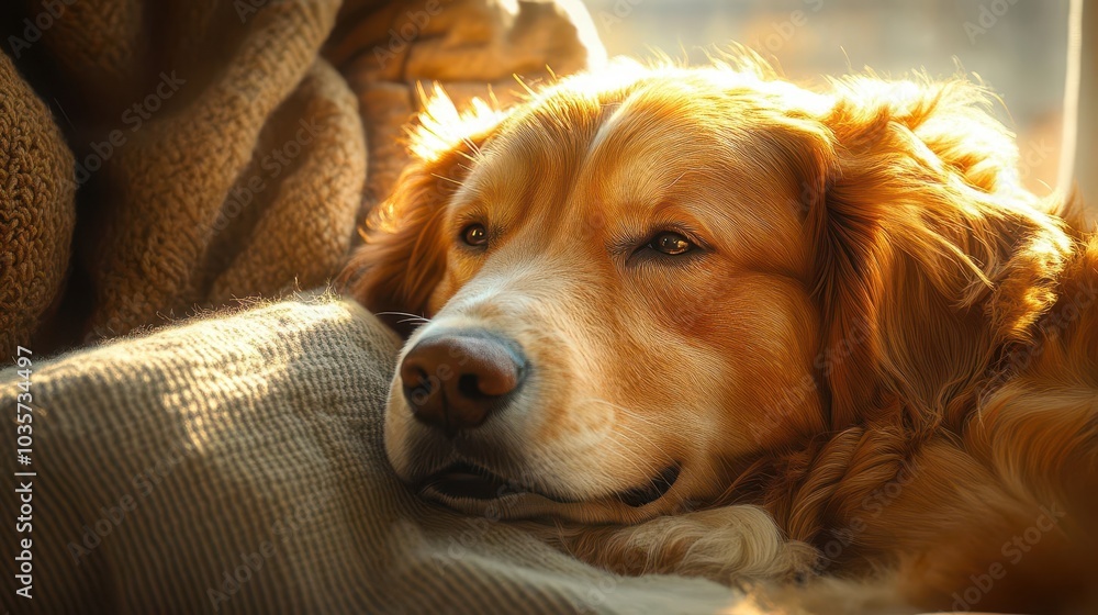 loyal dog resting its head lovingly on its owners lap with sunlight spilling through a window creating a serene and heartwarming atmosphere loyal dog resting its head lovingly on its owners lap with sunlight spilling through a window creating a serene and heartwarming atmosphere