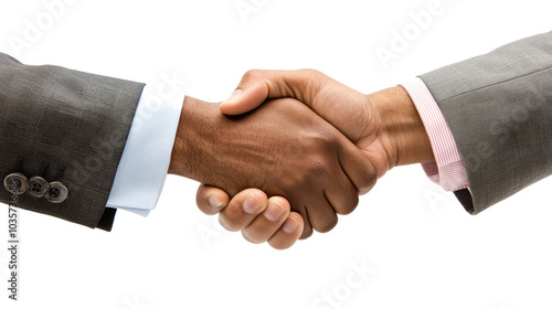 Handshake Signifying Business Success on Clear Background Generative AI