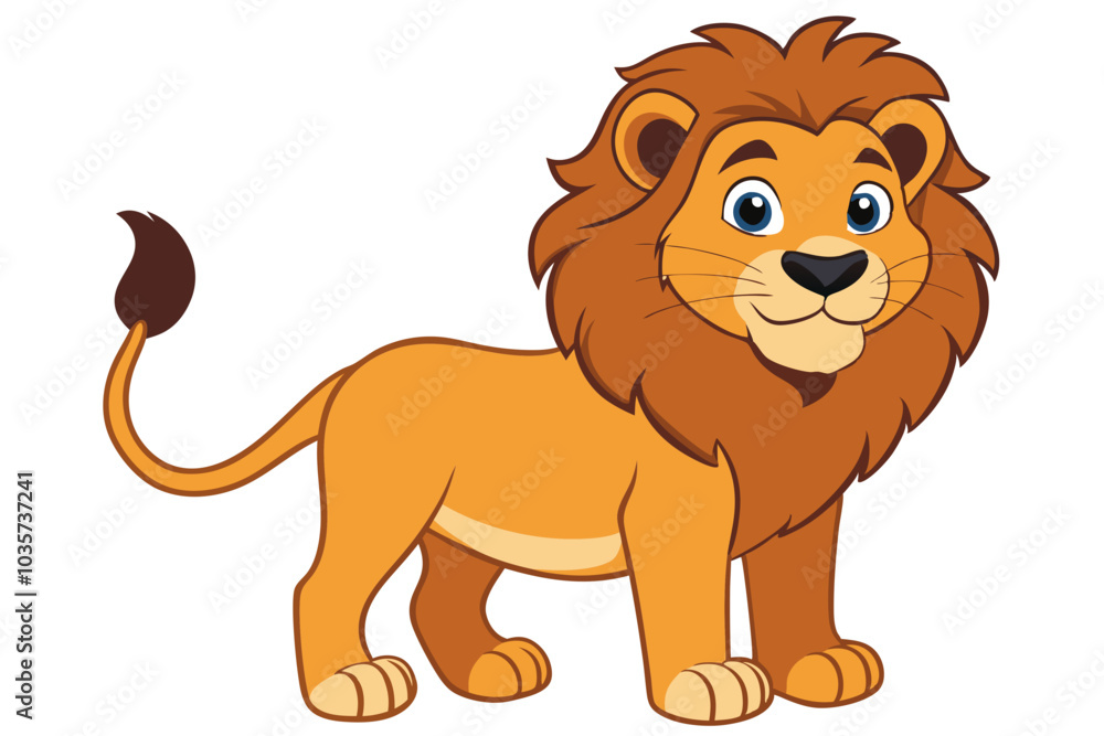 Obraz premium Lion cartoon vector illustration