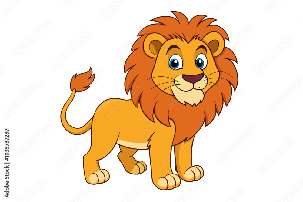 Fototapeta premium Lion cartoon vector illustration