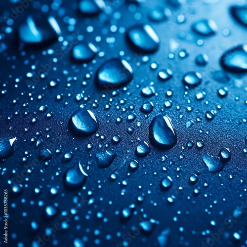 Wallpaper Mural Close-up of water droplets on a dark surface, showcasing texture and reflections. Torontodigital.ca