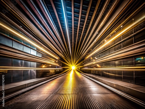 High Dynamic Range Render of Glowing Yellow and Blue Diagonal Lines for Visual Impact