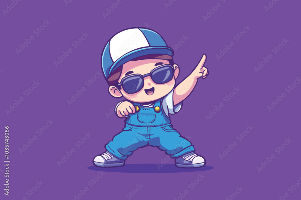 Cute Cool Boy Dabbing Pose Cartoon Vector Icon Illustration People Fashion Icon Concept on color background Cute Cool Boy Dabbing Pose Cartoon Vector Icon Illustration People Fashion Icon Concept on color background