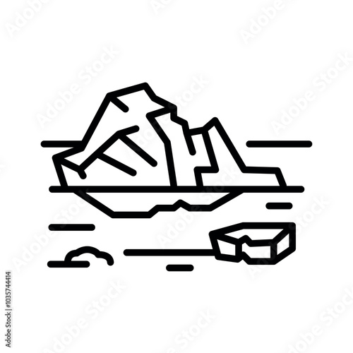 Iceberg color line icon. Vector illustration.