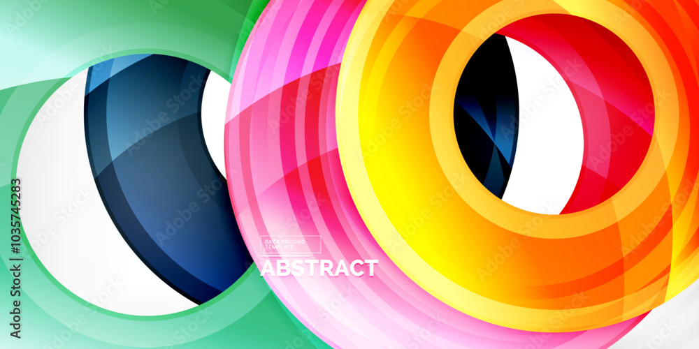 Bright colorful circles with light effects. Abstract background Bright colorful circles with light effects. Abstract background